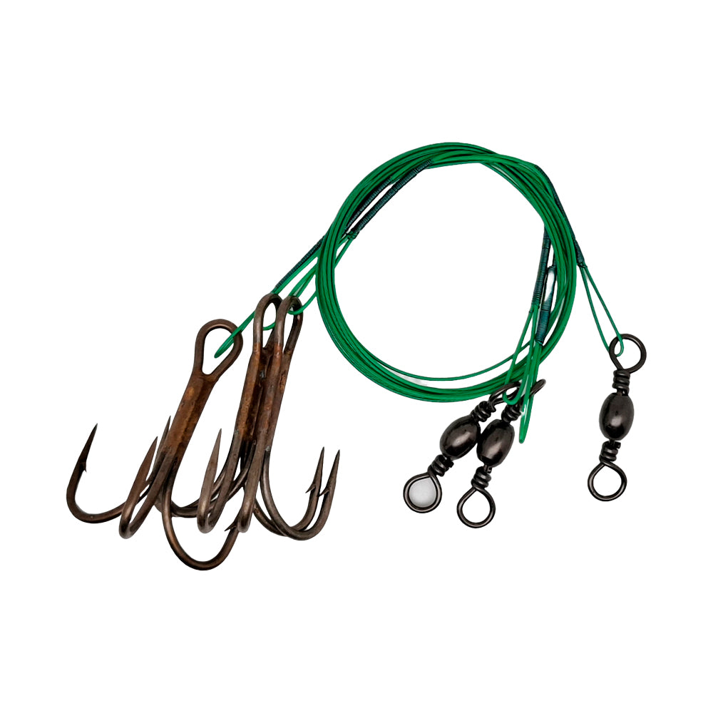 Anzuelo triple con cable de acero
