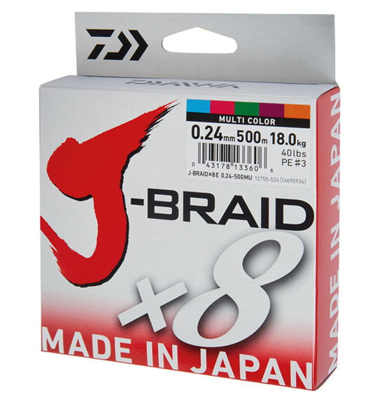 Ligne tressée Daiwa JBRAID 8B - 300 mètres - verte